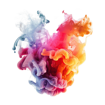 Abstract colorful pastel color cloud on transparent background. Colorful Ink Diffusion in Water. png