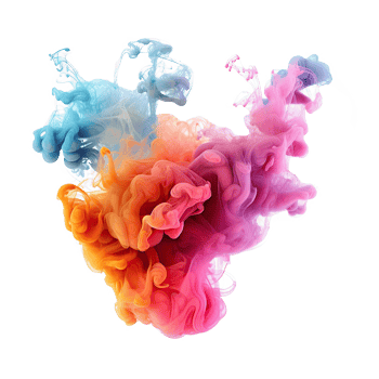 Abstract colorful pastel color cloud on transparent background. Colorful Ink Diffusion in Water. png