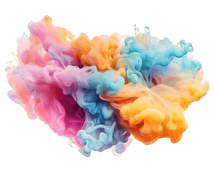 Abstract colorful pastel color cloud on transparent background. Colorful Ink Diffusion in Water. png