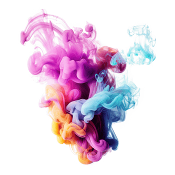 Abstract colorful pastel color cloud on transparent background. Colorful Ink Diffusion in Water. png
