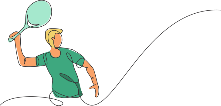 Single continuous line drawing of young agile tennis player hold the ball from opponent. Sport exercise concept. Trendy one line draw design illustration for tennis tournament promotion media png