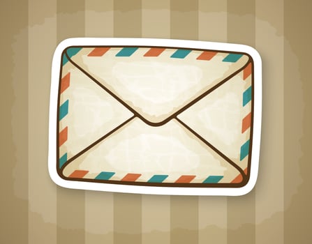 Sticker of closed vintage envelope vector