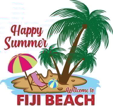 Happy Summer Welcome to Fiji Beach T-shirt Design vector
