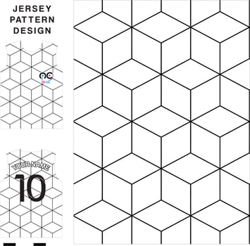 Square geometric concept vector jersey pattern template for printing or sublimation sports uniforms football volleyball basketball e-sports cycling and fishing Free Vector.