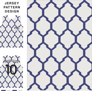 Abstract blue geometric pattern concept vector jersey pattern template for printing or sublimation sports uniforms football volleyball basketball e-sports cycling and fishing Free Vector.