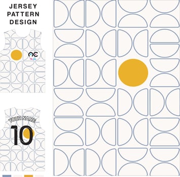 Abstract half circle concept vector jersey pattern template for printing or sublimation sports uniforms football volleyball basketball e-sports cycling and fishing Free Vector.