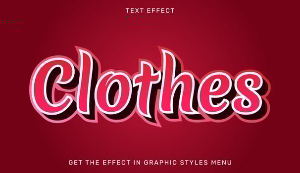 Clothes editable text effect in 3d style vector