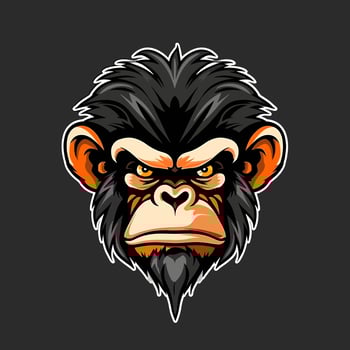 Monkey head logo vector - Gorilla Brand Symbol
