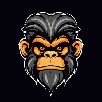 Monkey head logo vector - Gorilla Brand Symbol
