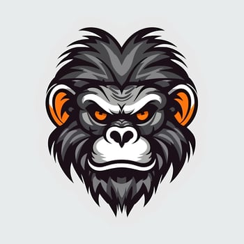 Monkey head logo vector - Gorilla Brand Symbol