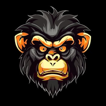 Monkey head logo vector - Gorilla Brand Symbol