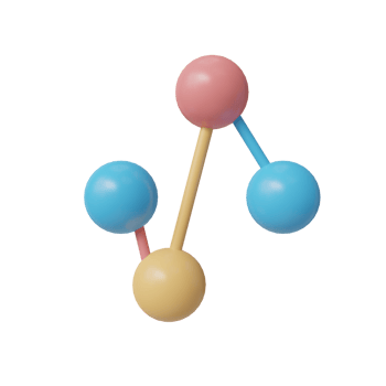 Molecule atom. 3d render png