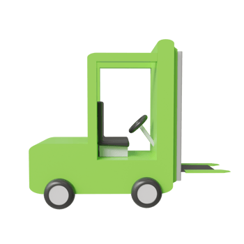 Forklift. 3d render png