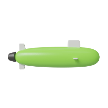 Submarine. 3d render png