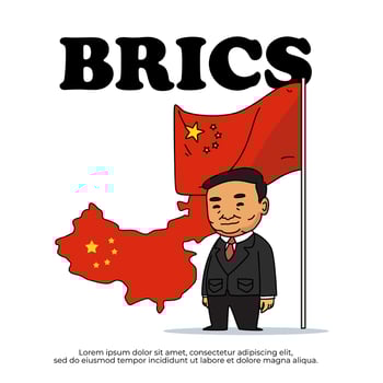 China is a member of the BRICS and country map vector