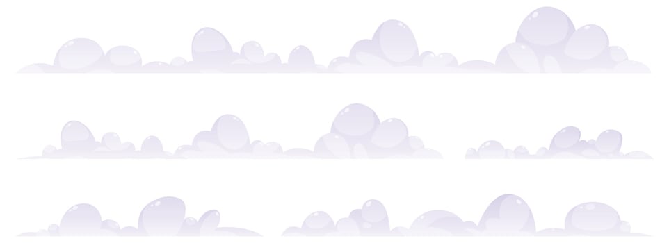 Cartoon clouds collection vector illustration isolated on white background