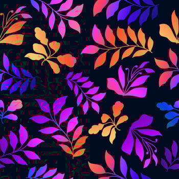 Colorful Seamless Floral Pattern with Gradient Style. Hand Drawn Flower Motif for Fashion, Wallpaper, Wrapping Paper, Background, Fabric, Textile, Apparel, and Card Design vector