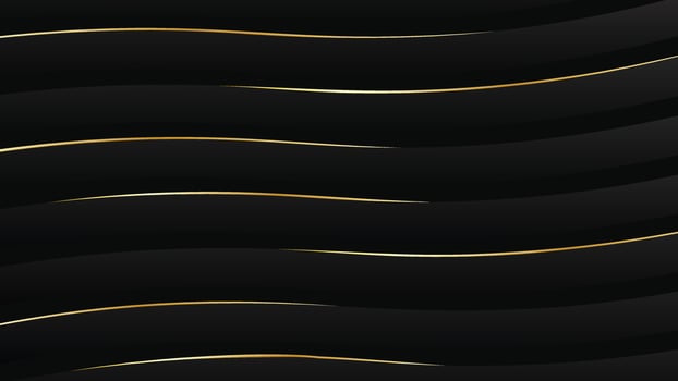 Black Background with Golden Lines vector