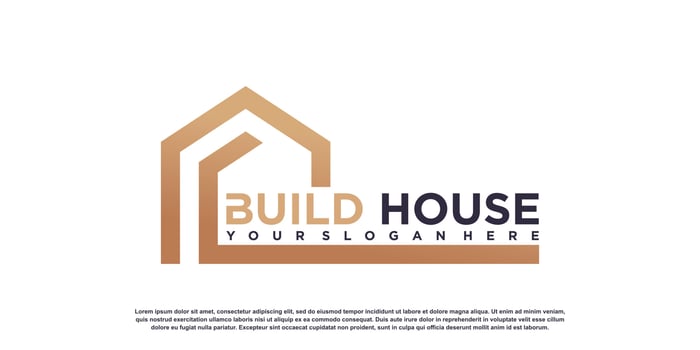 building logo design with creative unique style premium vector