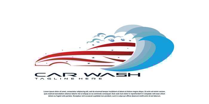 car wash logo design template with creative concept premium vector