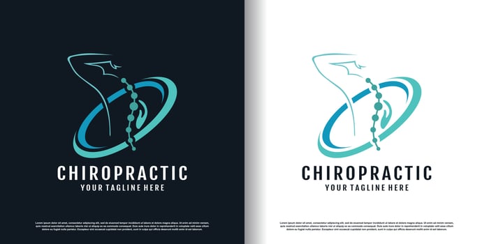 chiropractic logo design vector with creative  unique concept premium vector