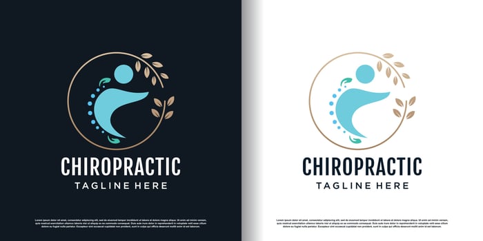 chiropractic logo design vector with creative  unique concept premium vector