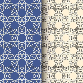 Seamless Authentic Arabic islamic geometric pattern with stats shape vector