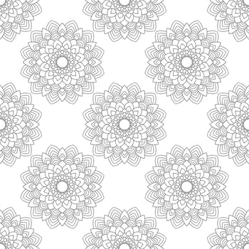 Seamless Mandala Pattern in Black and White vector