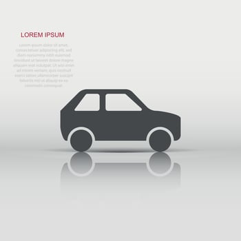 Car icon in flat style. Automobile car vector illustration on white isolated background. Auto business concept.
