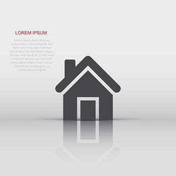 House building icon in flat style. Home apartment vector illustration on white isolated background. House dwelling business concept.