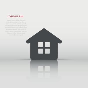 House building icon in flat style. Home apartment vector illustration on white isolated background. House dwelling business concept.