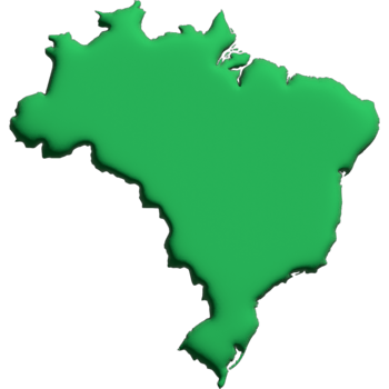 3d render country map Brazil png