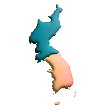 3d render country map Korea png