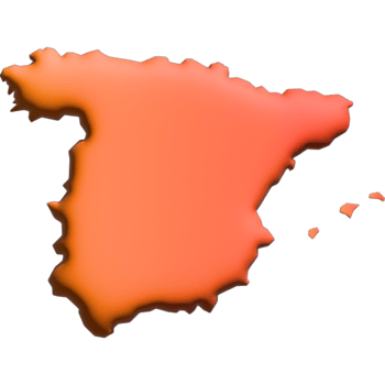 3d render country map Spain png