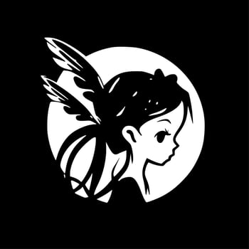 Fairy - Black and White Isolated Icon - Vector illustration
