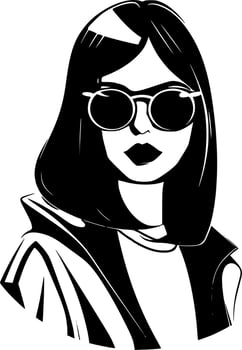Fashion Girl - Minimalist and Flat Logo - Vector illustration