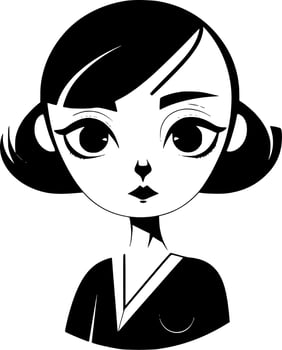 Fashion Girl - Minimalist and Flat Logo - Vector illustration