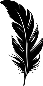 Feathers, Black and White Vector illustration
