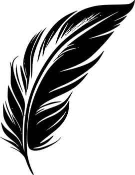 Feathers, Black and White Vector illustration