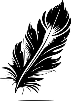 Feathers, Black and White Vector illustration