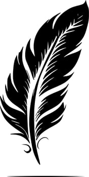 Feathers, Black and White Vector illustration