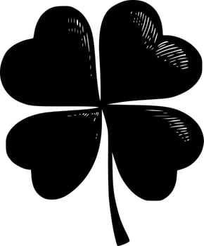 Four-Leaf Clover - Minimalist and Flat Logo - Vector illustration