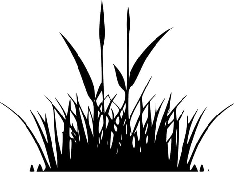 Grass, Minimalist and Simple Silhouette - Vector illustration