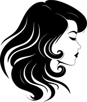 Hair - Black and White Isolated Icon - Vector illustration