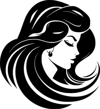 Hair - Black and White Isolated Icon - Vector illustration