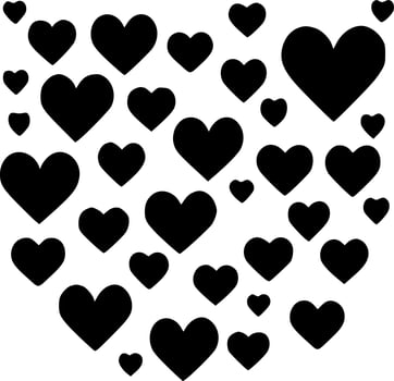 Hearts, Minimalist and Simple Silhouette - Vector illustration