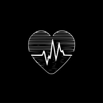 Heartbeat - Minimalist and Flat Logo - Vector illustration