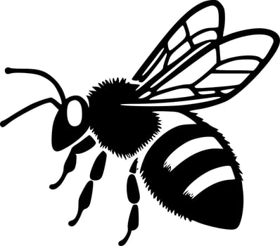 Honeybee, Minimalist and Simple Silhouette - Vector illustration