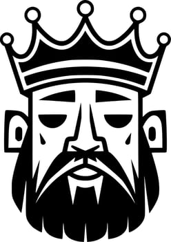 King - Black and White Isolated Icon - Vector illustration
