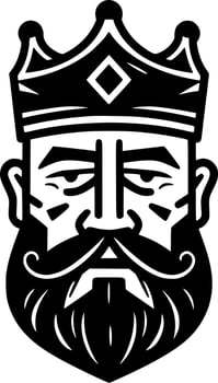 King - Black and White Isolated Icon - Vector illustration